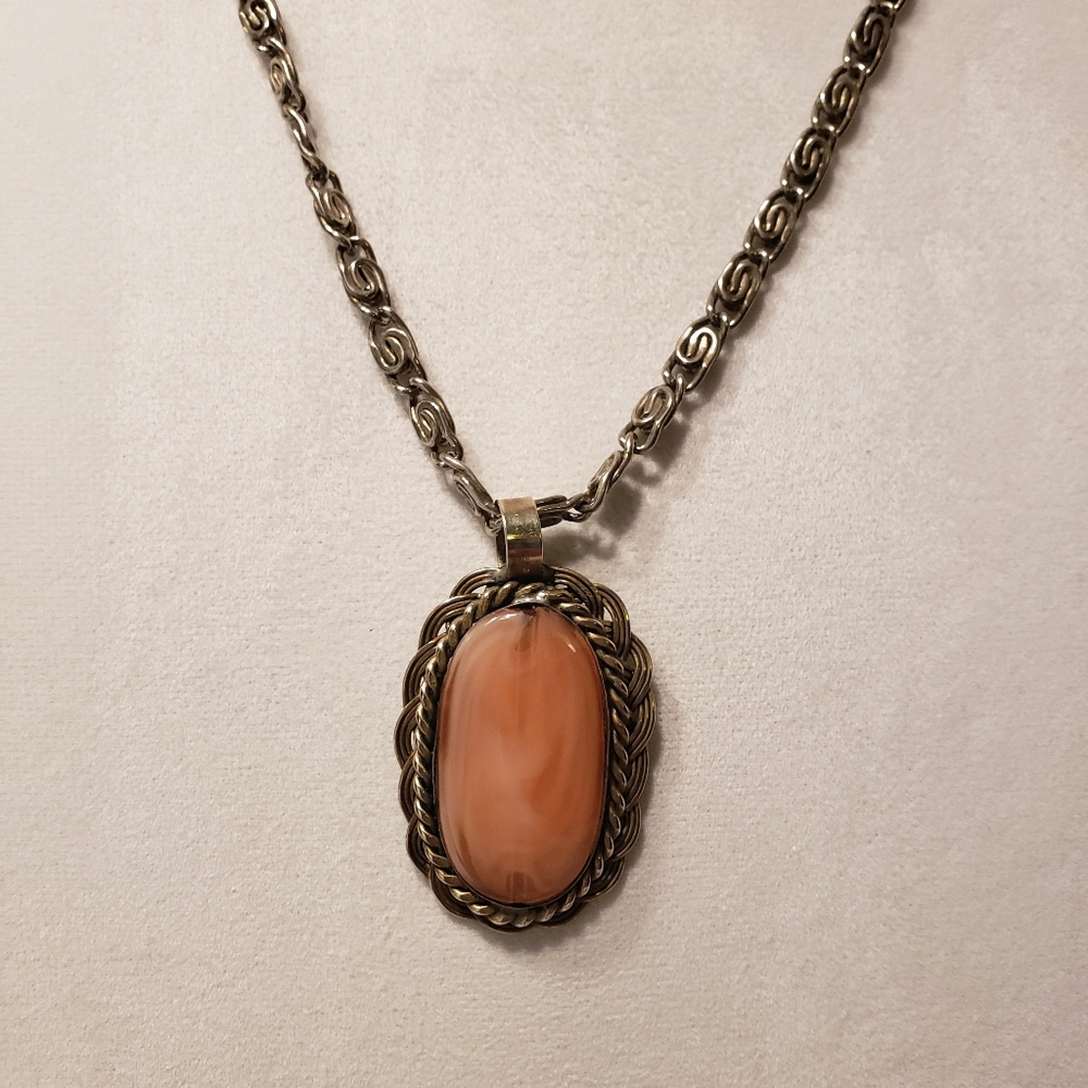 Vintage Pink Stone Necklace